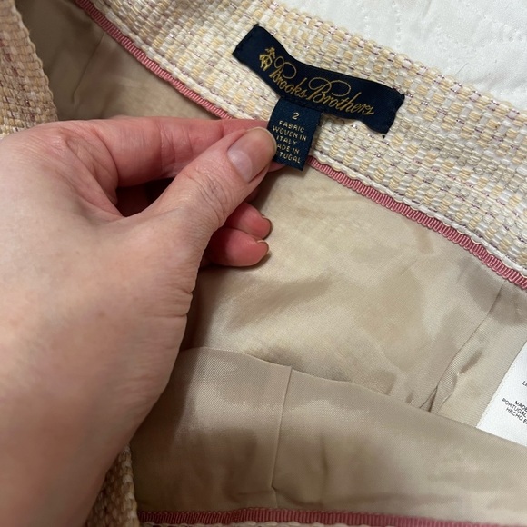 Brooks Brothers skirt suit woman 2 4
cream Silver Pink NWT Jacquard Cropped - Picture 3 of 16